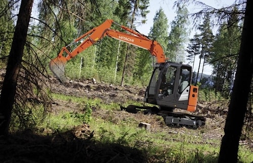 Экскаватор Hitachi ZX85 US-5 с поворотной стрелой