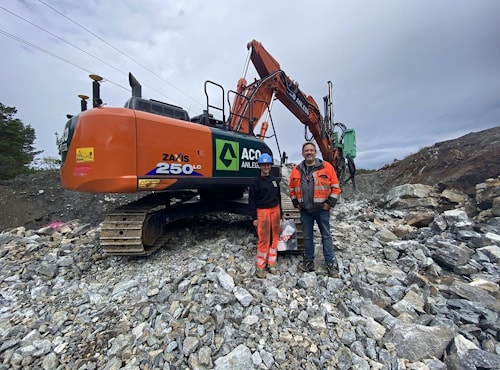 Норвежская экскаваторщица Ханне Настад и средний экскаватор Zaxis-6
